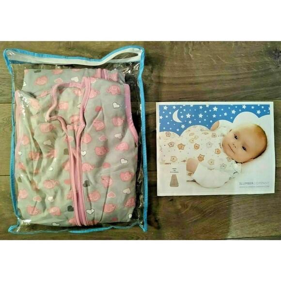 Slumbersac Pink Elephants/Grey/White Size 2. 6-18 months Adorable! - FAST SHIP! - Picture 1 of 4